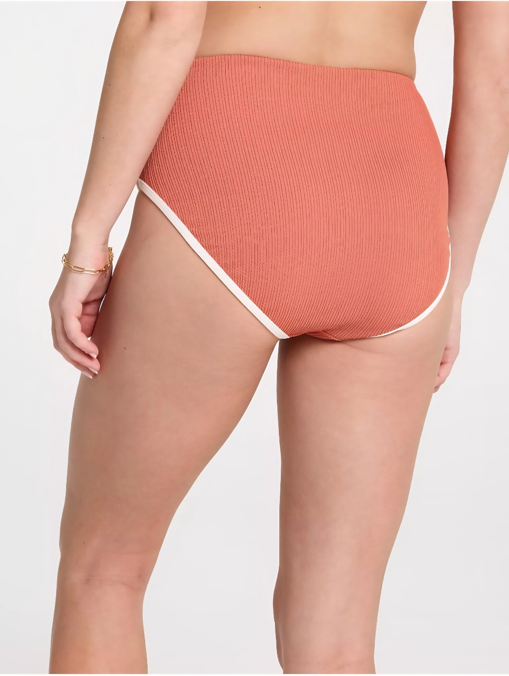 NWT CALIA Women's Tipped High Rise Bikini Swim Bottoms, Womens Medium - Picture 2 of 5